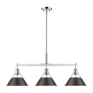 Golden - 3306-LP CH-RBZ - Three Light Linear Pendant - Orwell CH - Chrome