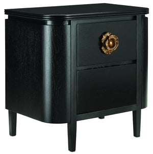 Currey and Company - 3000-0098 - Nightstand - Briallen - Caviar Black/Antique Brass