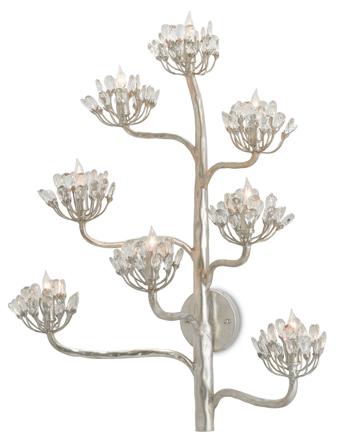 Currey and Company - 5000-0105 - Eight Light Wall Sconce - Marjorie Skouras - Contemporary Silver Leaf