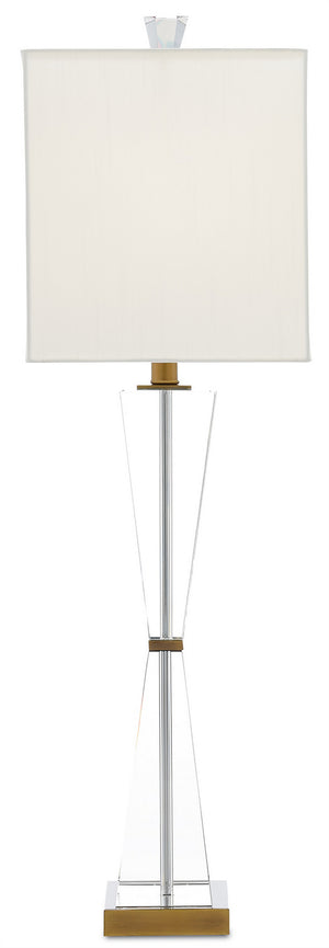 Currey and Company - 6000-0210 - One Light Table Lamp - Laelia - Clear/Antique Brass