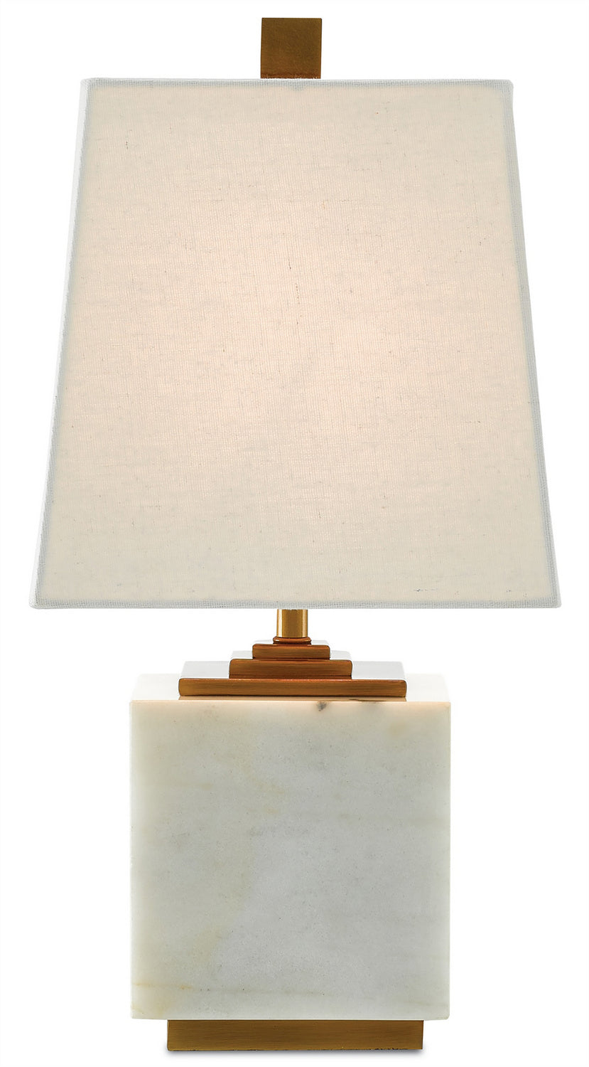 Currey and Company - 6000-0215 - One Light Table Lamp - Annelore - White/Antique Brass