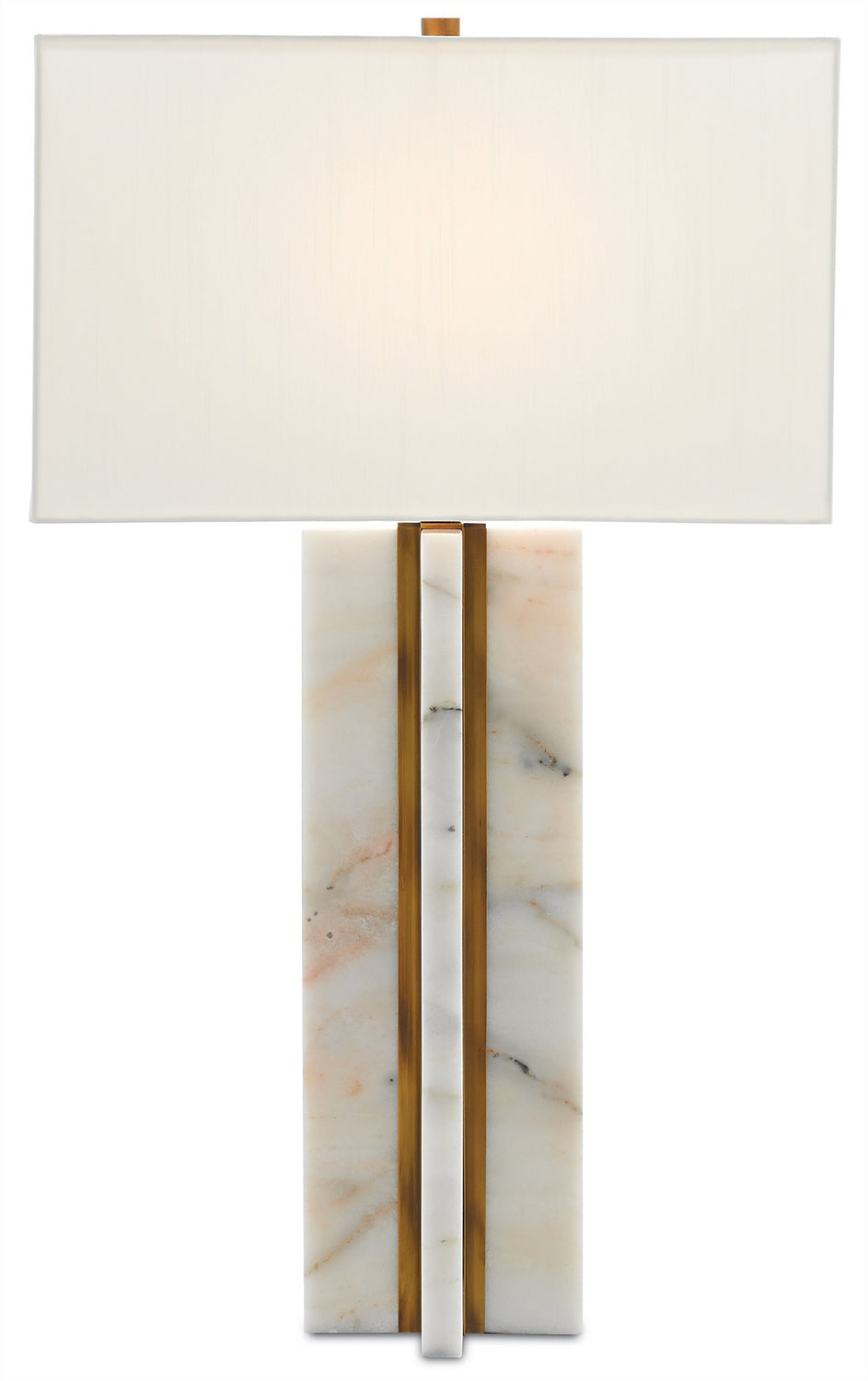 Currey and Company - 6000-0250 - One Light Table Lamp - Khalil - Marble/Antique Brass