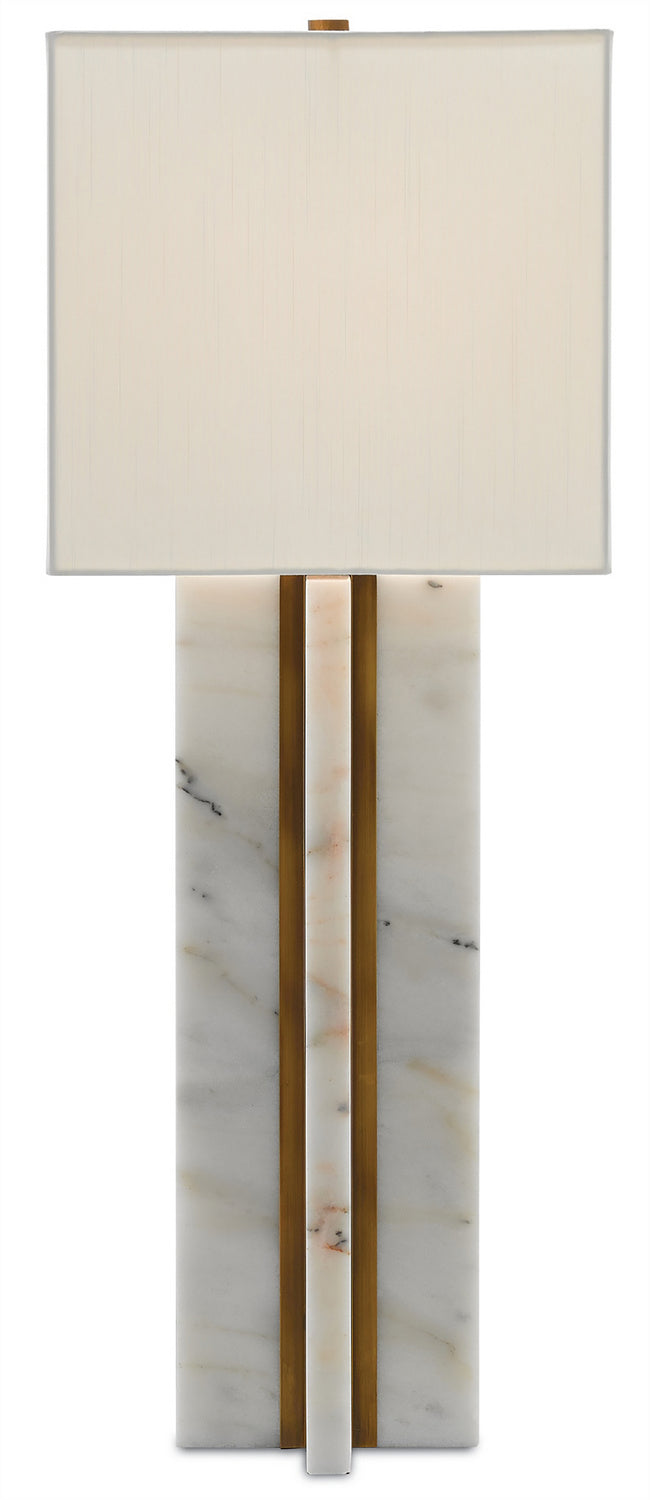 Currey and Company - 6000-0250 - One Light Table Lamp - Khalil - Marble/Antique Brass