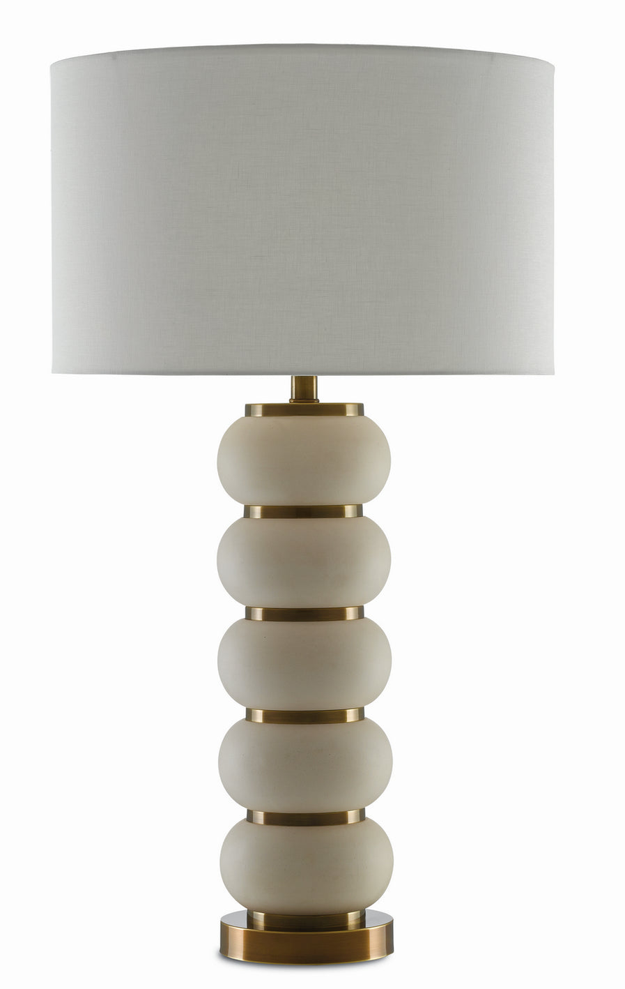 Currey and Company - 6000-0276 - One Light Table Lamp - Luko - White Mud/Antique Brass