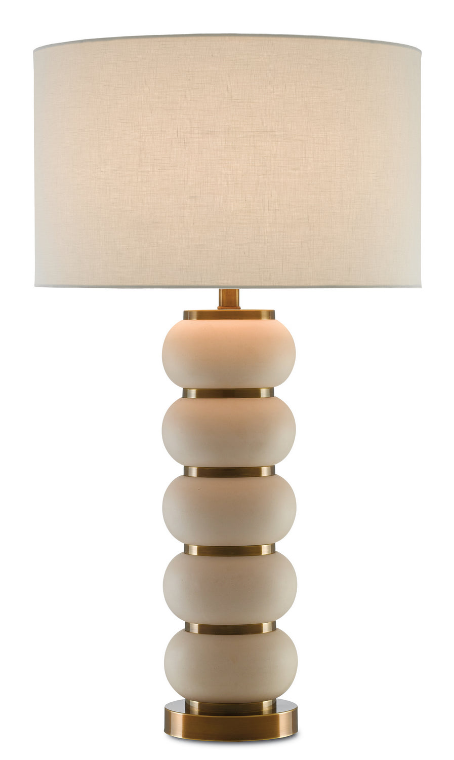 Currey and Company - 6000-0276 - One Light Table Lamp - Luko - White Mud/Antique Brass