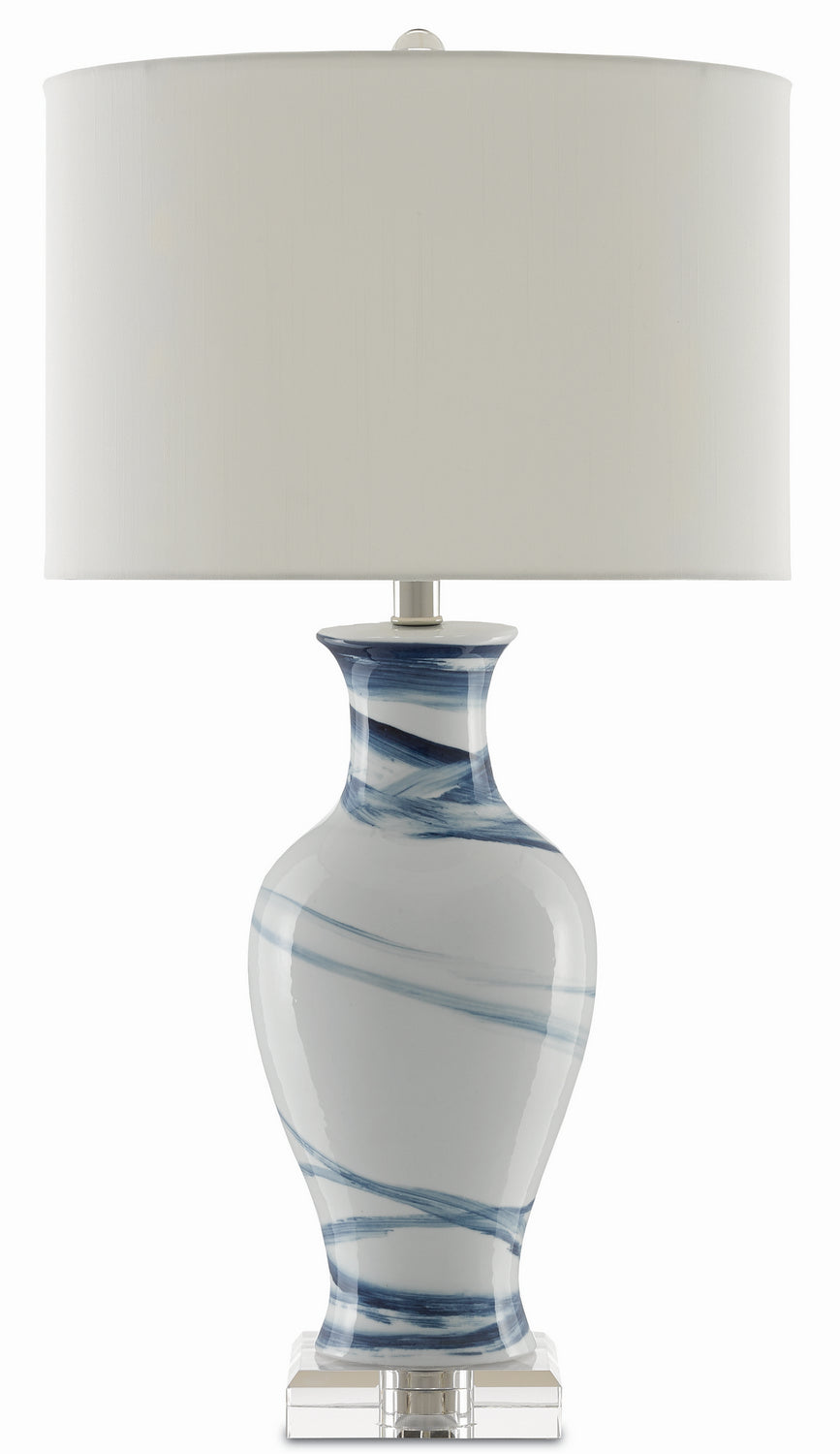 Currey and Company - 6000-0316 - One Light Table Lamp - Hanni - White/Blue