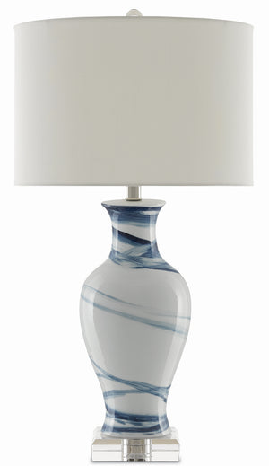 Currey and Company - 6000-0316 - One Light Table Lamp - Hanni - White/Blue