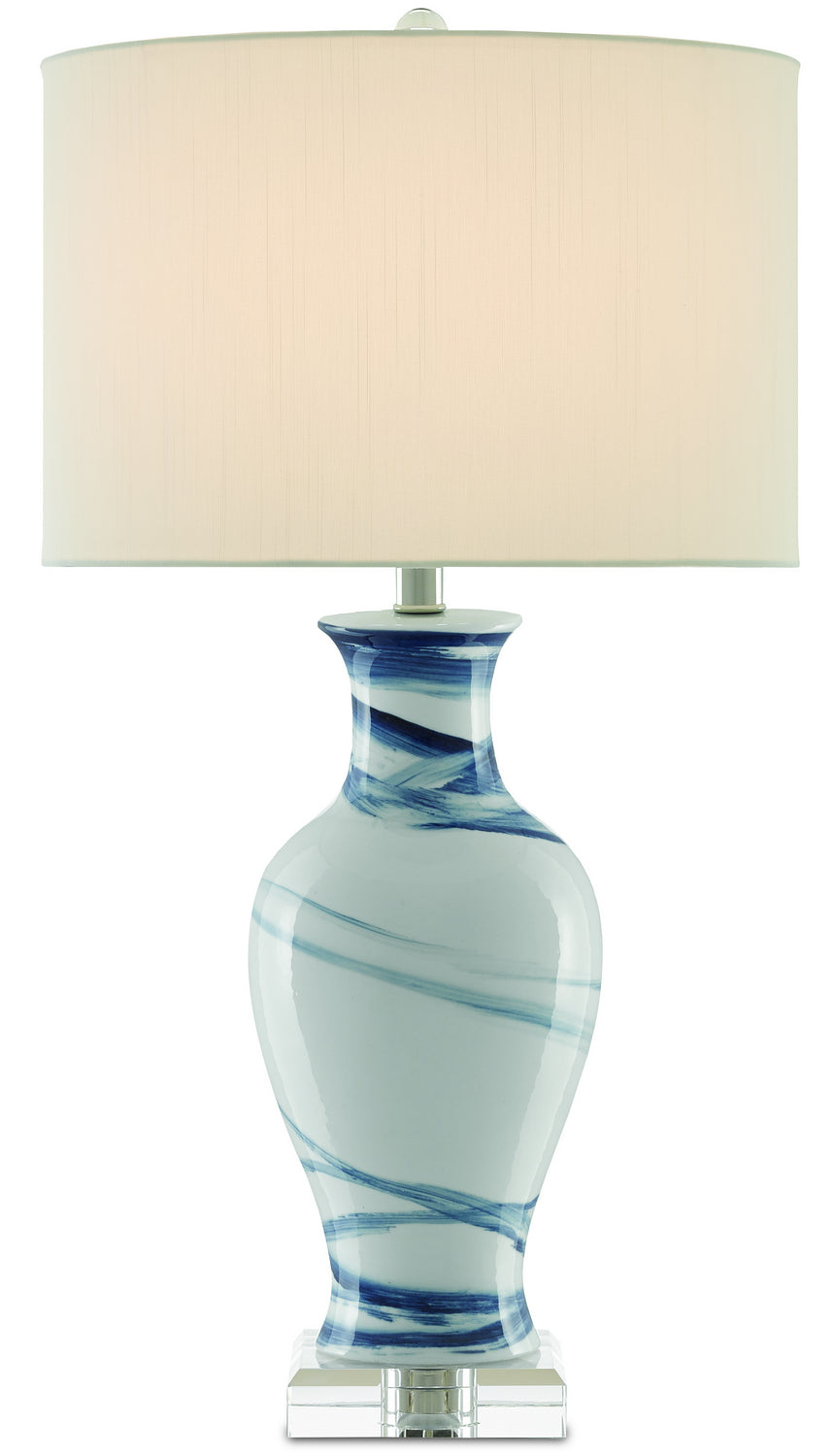 Currey and Company - 6000-0316 - One Light Table Lamp - Hanni - White/Blue