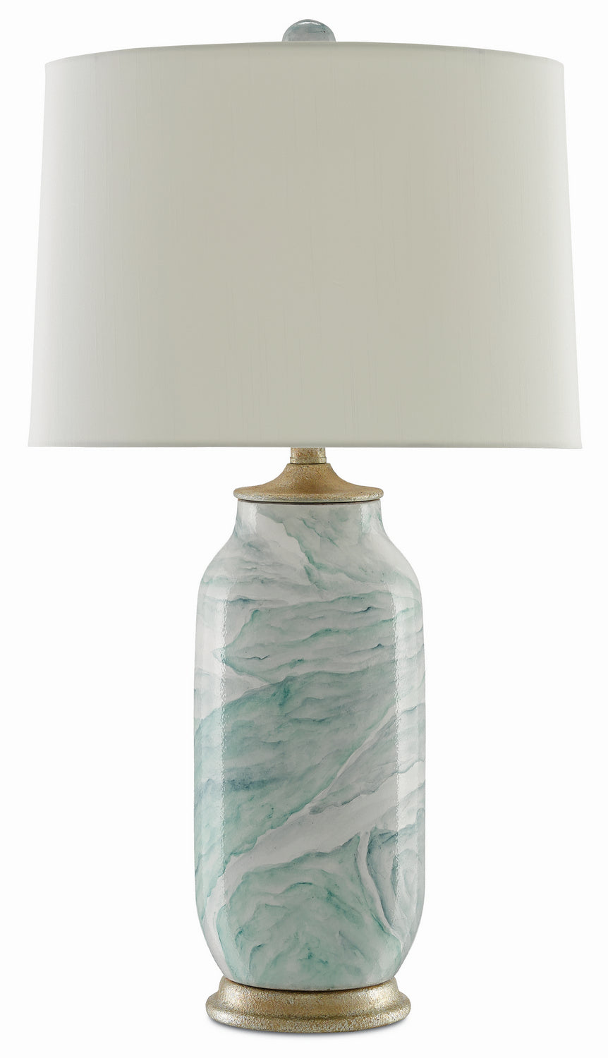 Currey and Company - 6000-0339 - One Light Table Lamp - Sarcelle - Sea Foam/Harlow Silver Leaf