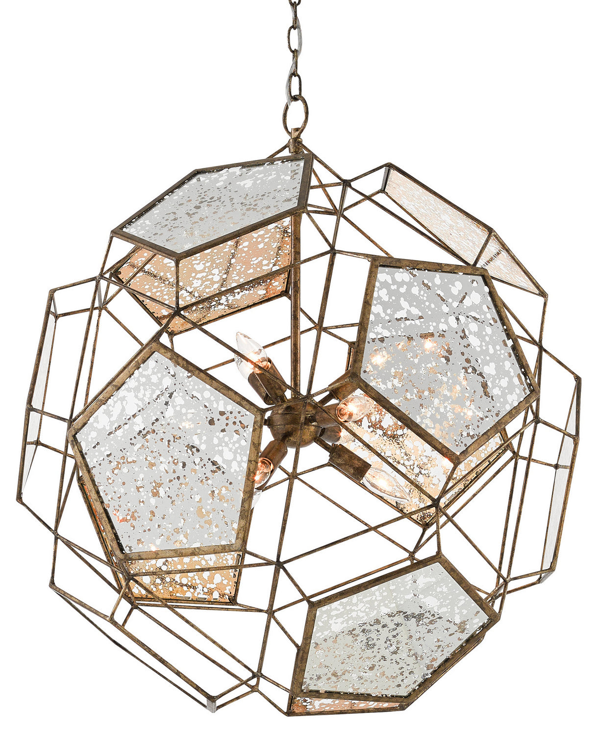 Currey and Company - 9000-0257 - Nine Light Chandelier - Julius - Pyrite Bronze/Raj Mirror