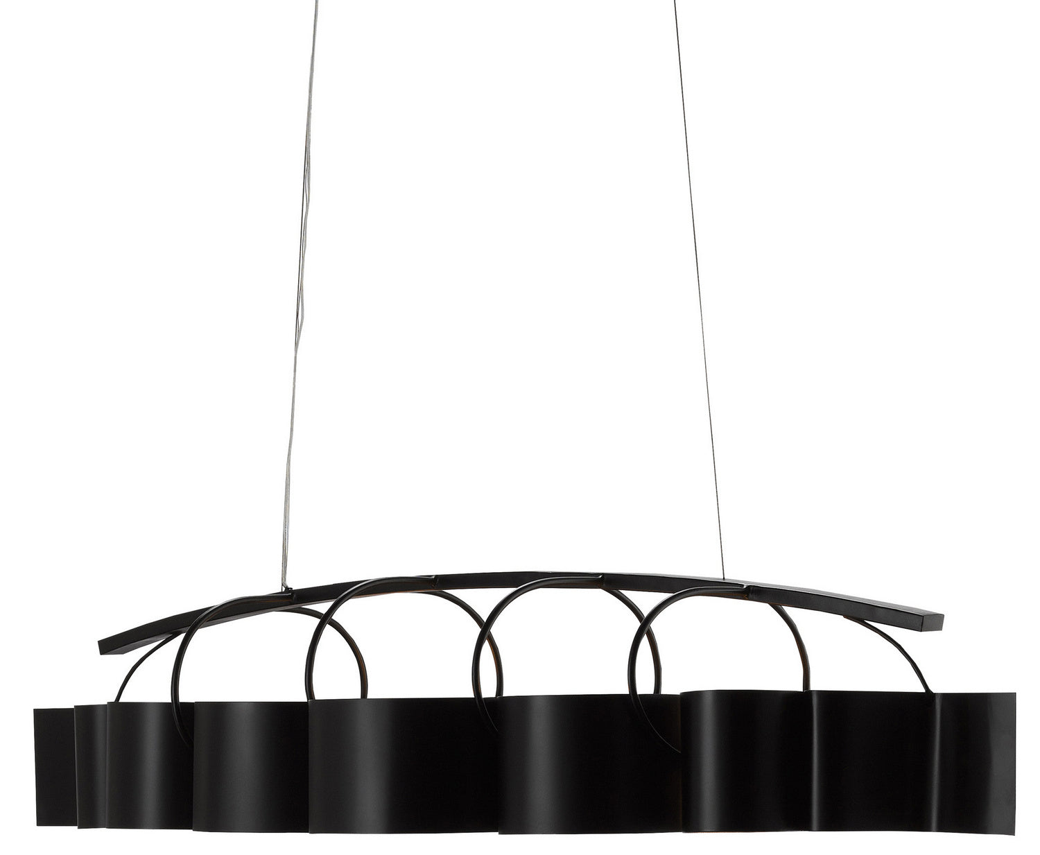 Currey and Company - 9000-0262 - Eight Light Chandelier - Marchfield - Satin Black/Contemporary Gold Leaf