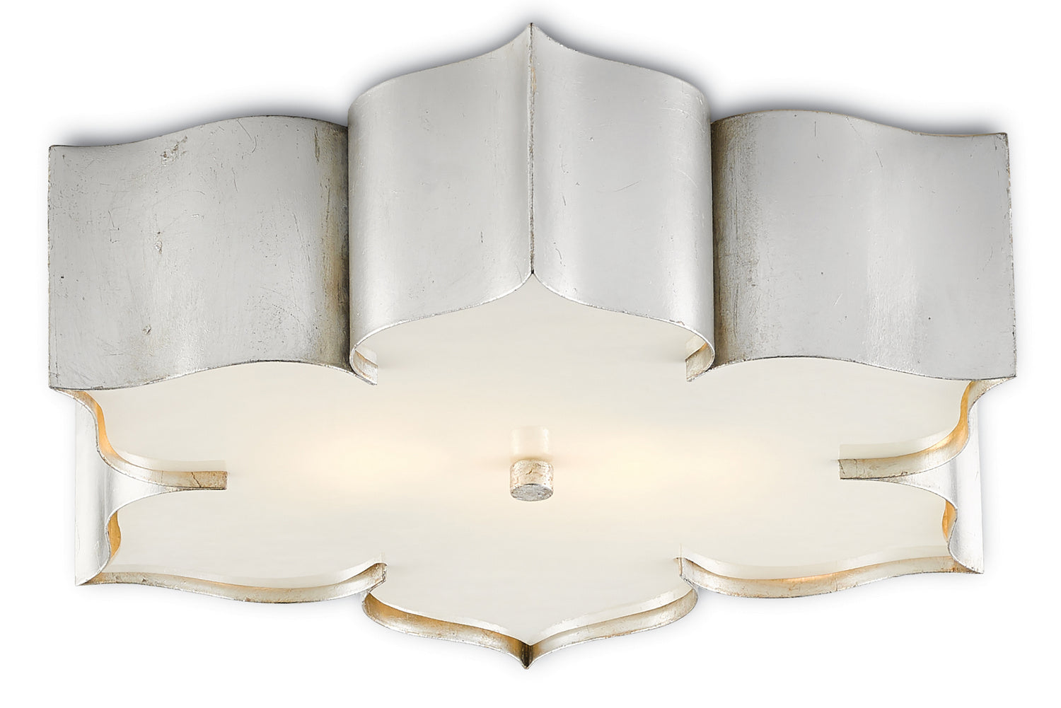 Currey and Company - 9999-0042 - Two Light Flush Mount - Grand - Contemporary Silver Leaf