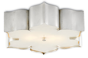 Currey and Company - 9999-0042 - Two Light Flush Mount - Grand - Contemporary Silver Leaf