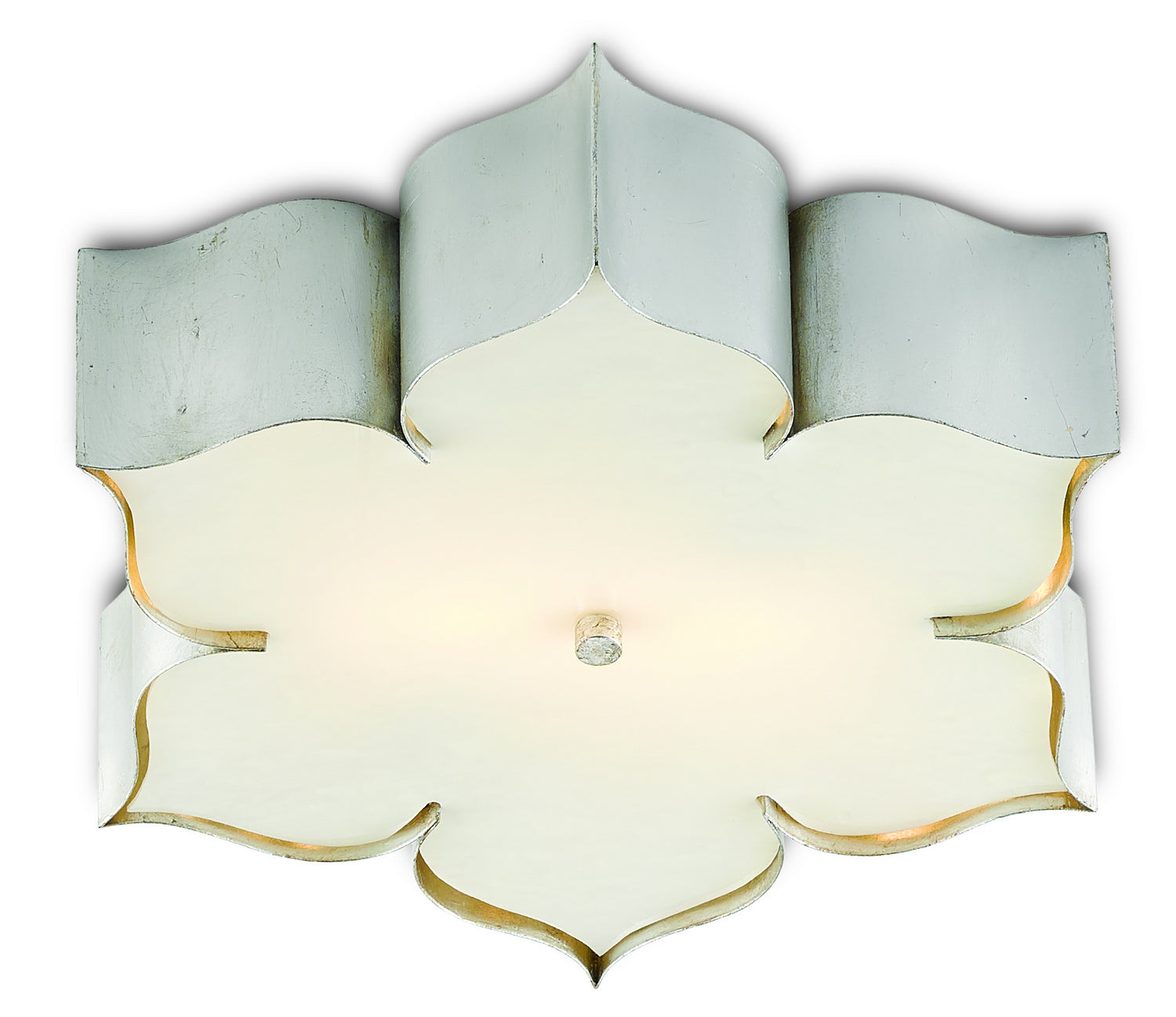 Currey and Company - 9999-0042 - Two Light Flush Mount - Grand - Contemporary Silver Leaf