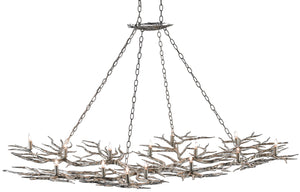 Currey and Company - 9000-0367 - 14 Light Chandelier - Rainforest - Silver Leaf