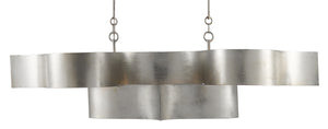 Currey and Company - 9000-0372 - Six Light Chandelier - Grand - Contemporary Silver Leaf