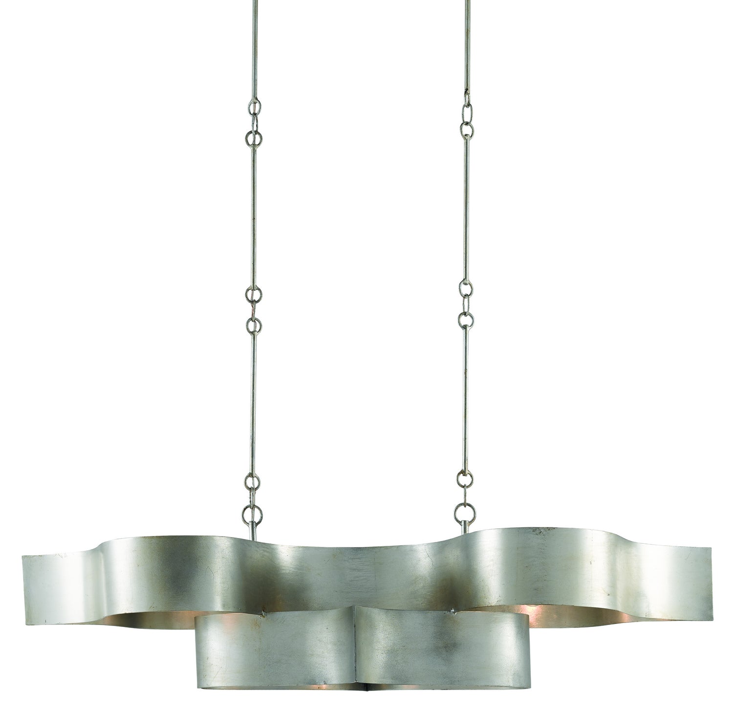 Currey and Company - 9000-0372 - Six Light Chandelier - Grand - Contemporary Silver Leaf