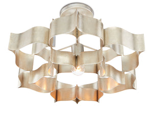 Currey and Company - 9000-0374 - One Light Chandelier - Grand - Contemporary Silver Leaf