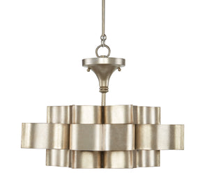 Currey and Company - 9000-0374 - One Light Chandelier - Grand - Contemporary Silver Leaf