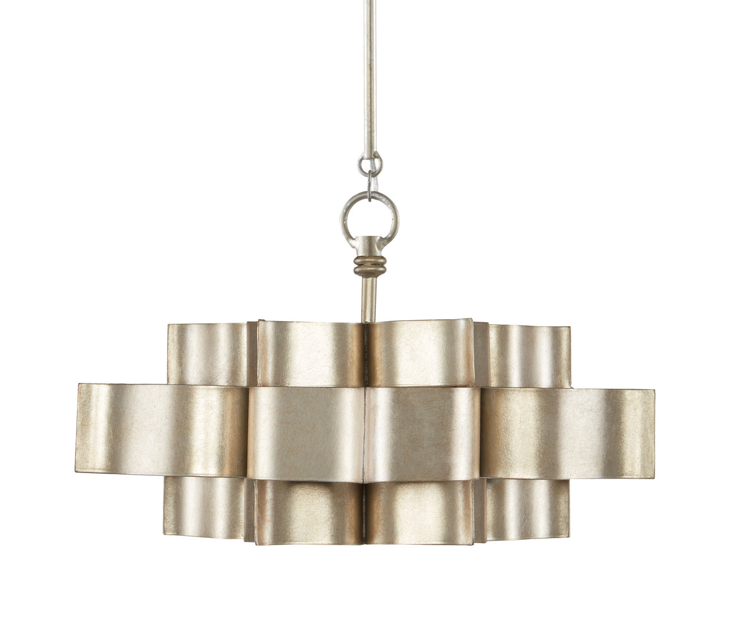 Currey and Company - 9000-0374 - One Light Chandelier - Grand - Contemporary Silver Leaf