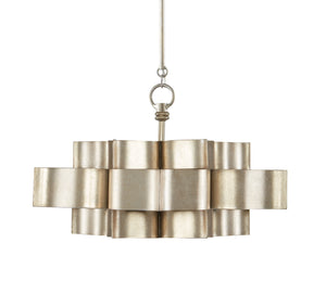 Currey and Company - 9000-0374 - One Light Chandelier - Grand - Contemporary Silver Leaf