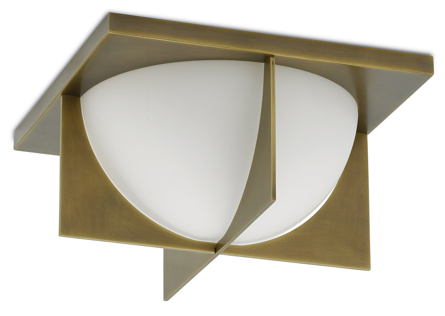 Currey and Company - 9999-0039 - Two Light Flush Mount - Lucas - Antique Brass