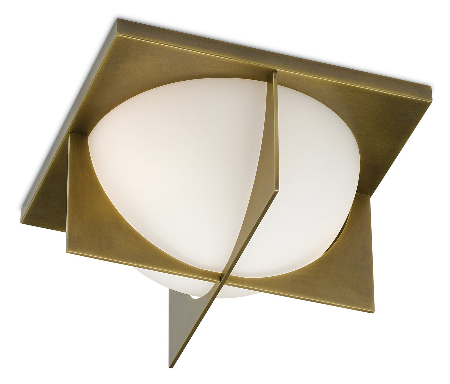 Currey and Company - 9999-0039 - Two Light Flush Mount - Lucas - Antique Brass