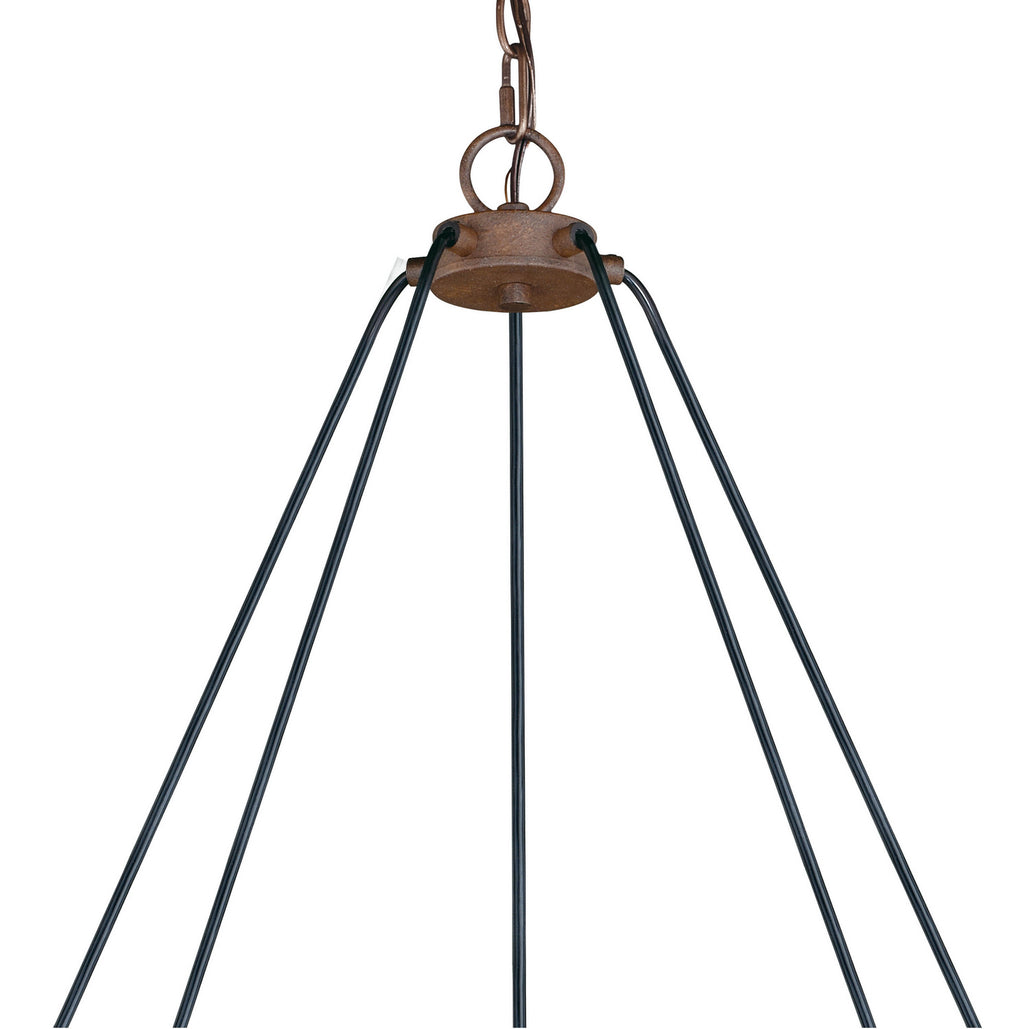 Vaxcel - H0198 - Five Light Chandelier - Milone - Textured Rustic Bronze