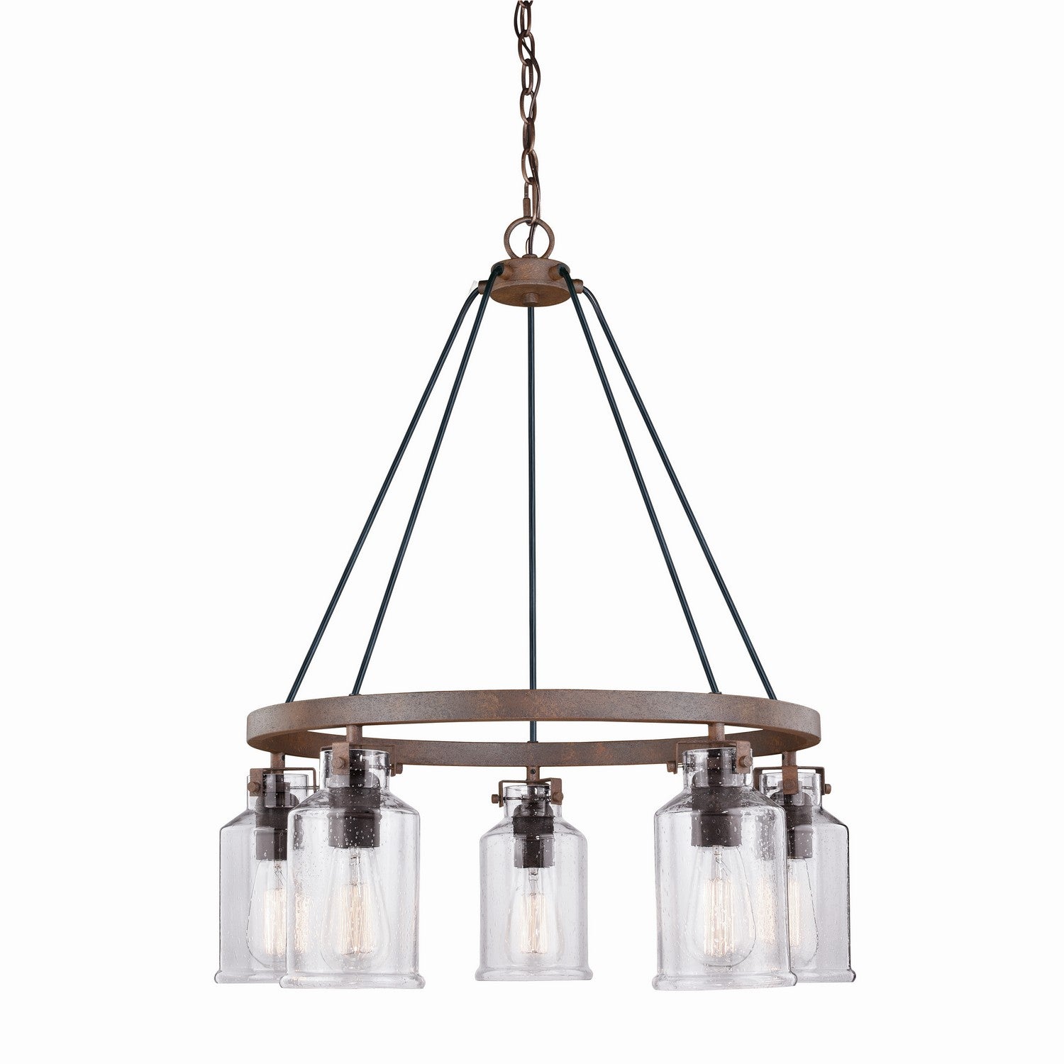 Vaxcel - H0198 - Five Light Chandelier - Milone - Textured Rustic Bronze