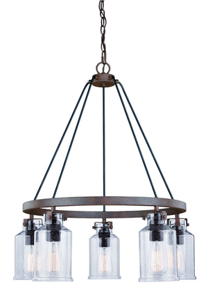 Vaxcel - H0198 - Five Light Chandelier - Milone - Textured Rustic Bronze