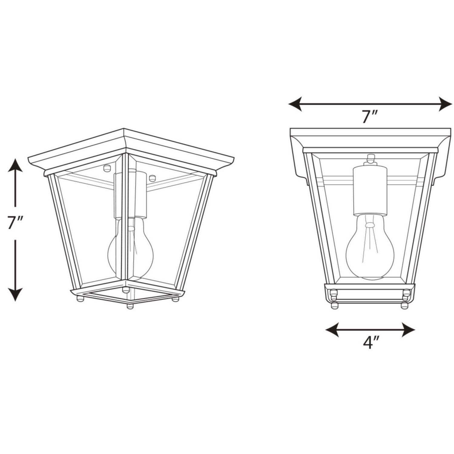 Progress Lighting - P550035-020 - One Light Outdoor Flush Mount - Burlington - Antique Bronze