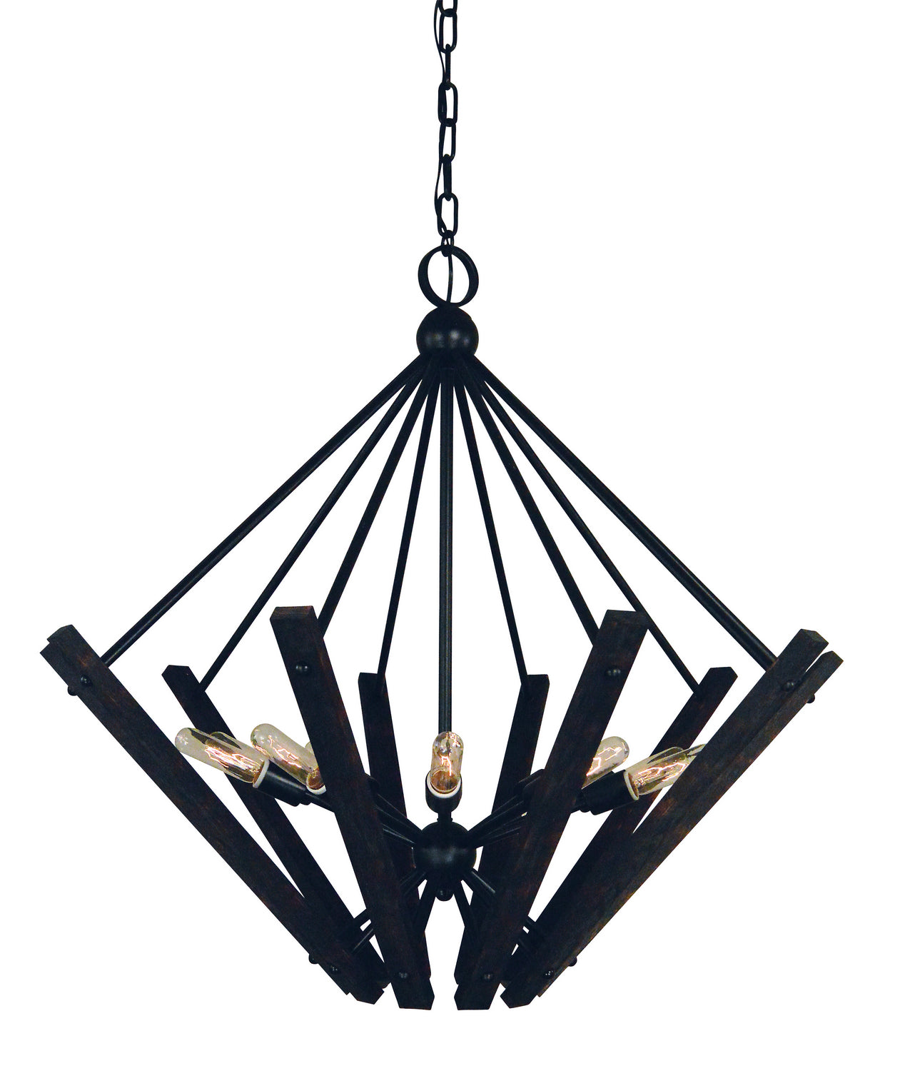 Framburg - 5280 MBLACK - Ten Light Foyer Chandelier - Rustic Chic - Matte Black