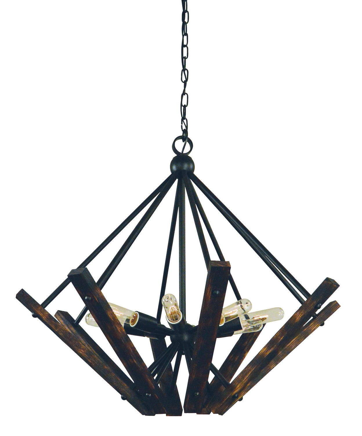 Framburg - 5288 MBLACK - Eight Light Chandelier - Rustic Chic - Matte Black