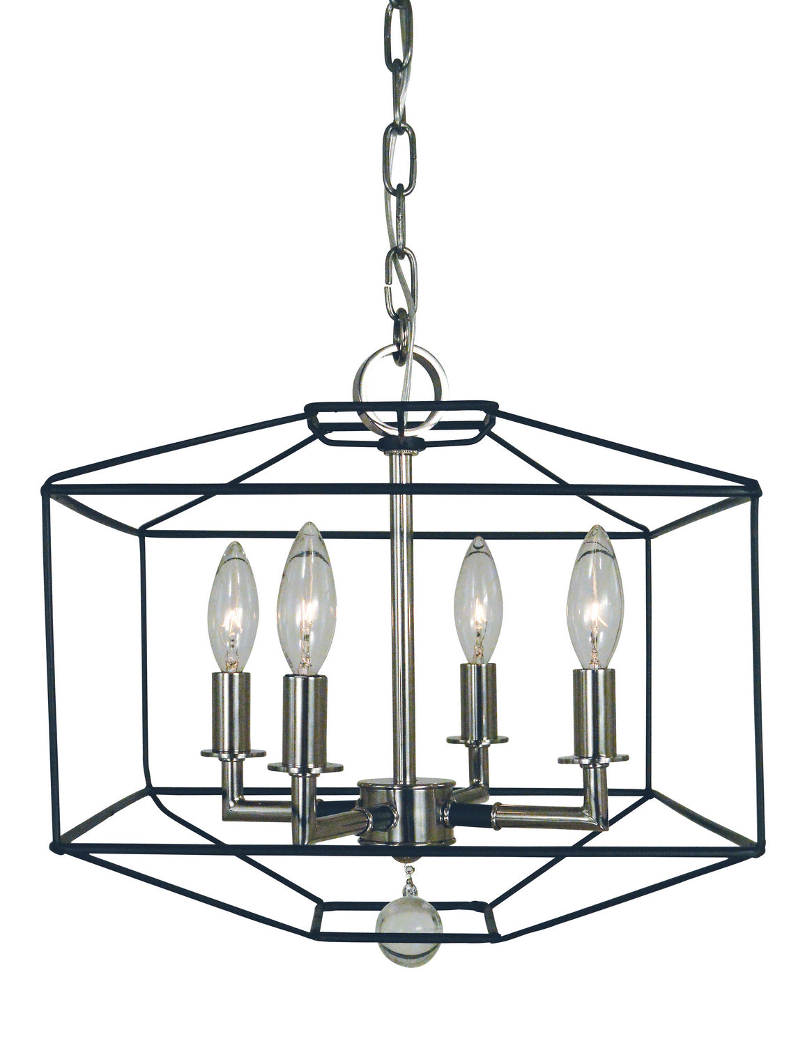 Framburg - 5304 PN/MBLACK - Four Light Dual Mount Chandelier - Isabella - Polished Nickel with Matte Black Accents