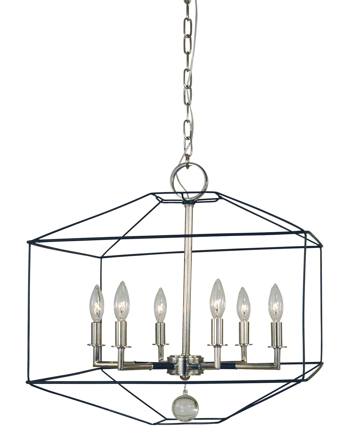 Framburg - 5306 PN/MBLACK - Six Light Chandelier - Isabella - Polished Nickel with Matte Black Accents