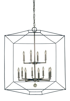 Framburg - 5308 PN/MBLACK - 12 Light Chandelier - Isabella - Polished Nickel with Matte Black Accents