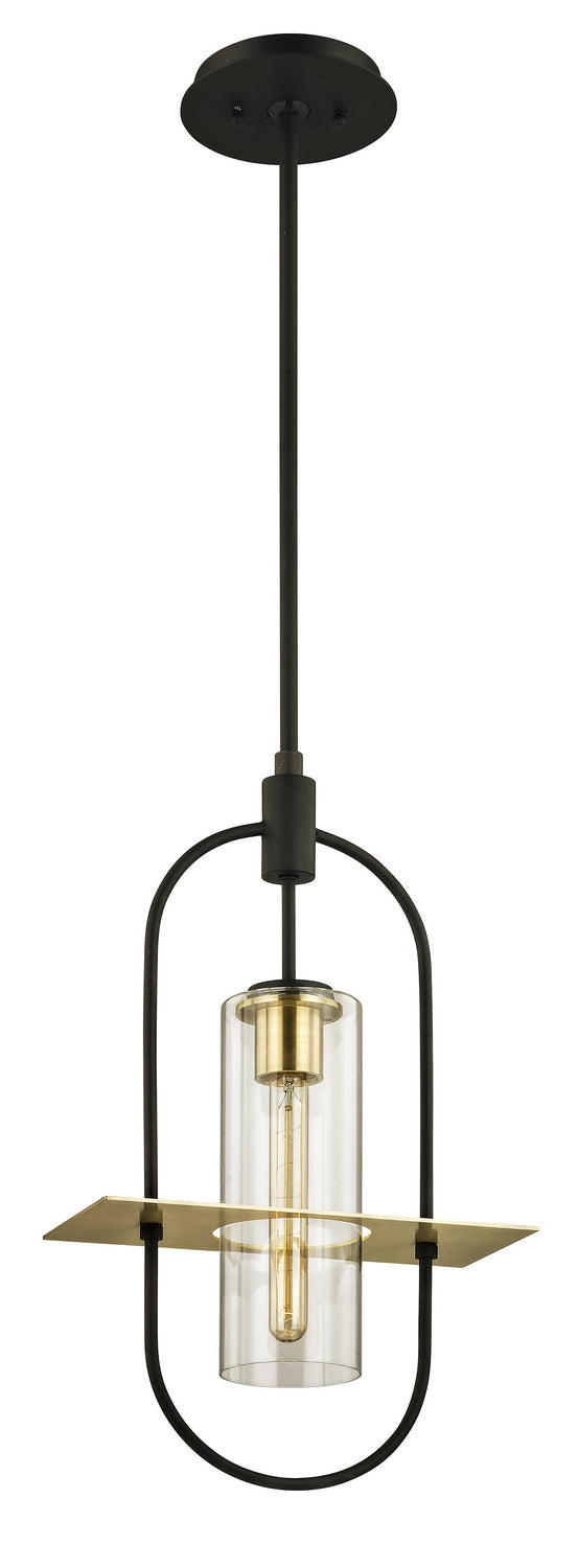 Troy Lighting - F6397-TBZ/BBA - One Light Hanging Lantern - Smyth - Textured Bronze Brushed Brass