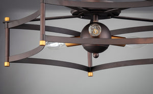 Maxim - 13590OIAB - Three Light Flush Mount - Wellington - Oil Rubbed Bronze / Antique Brass