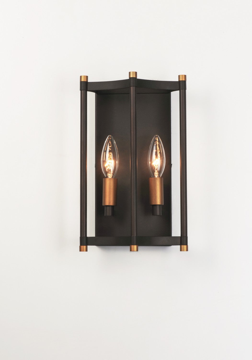 Maxim - 13599OIAB - Two Light Wall Sconce - Wellington - Oil Rubbed Bronze / Antique Brass