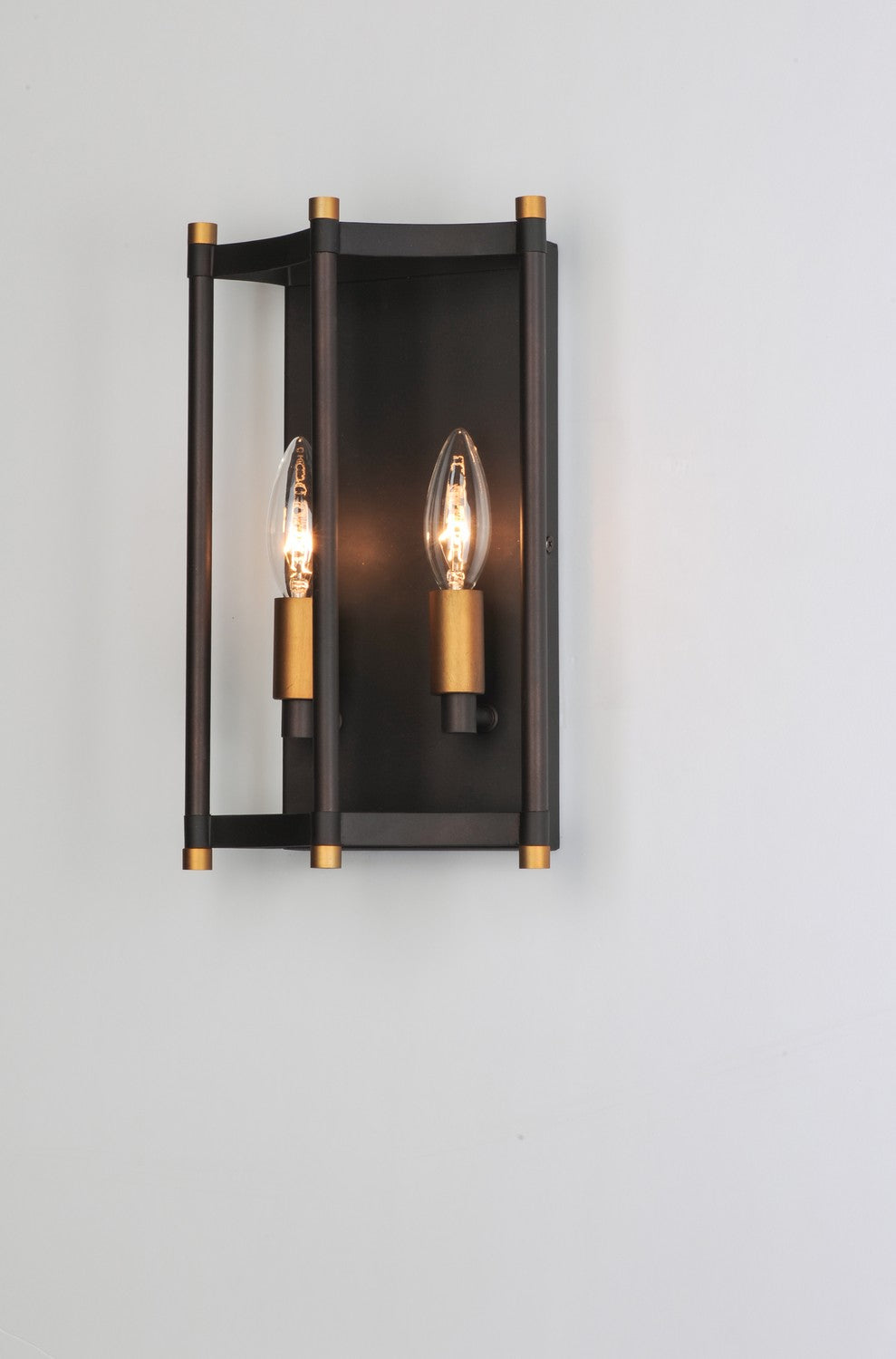 Maxim - 13599OIAB - Two Light Wall Sconce - Wellington - Oil Rubbed Bronze / Antique Brass