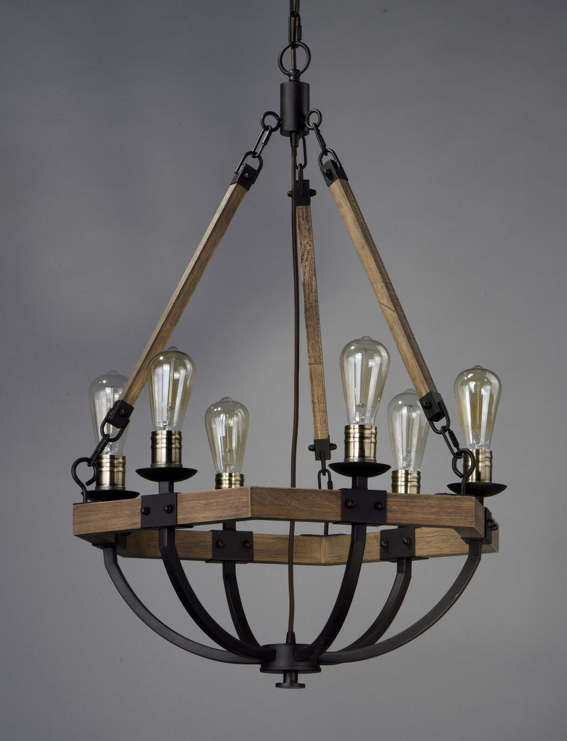 Maxim - 20335WOBZ - Six Light Chandelier - Lodge - Weathered Oak / Bronze