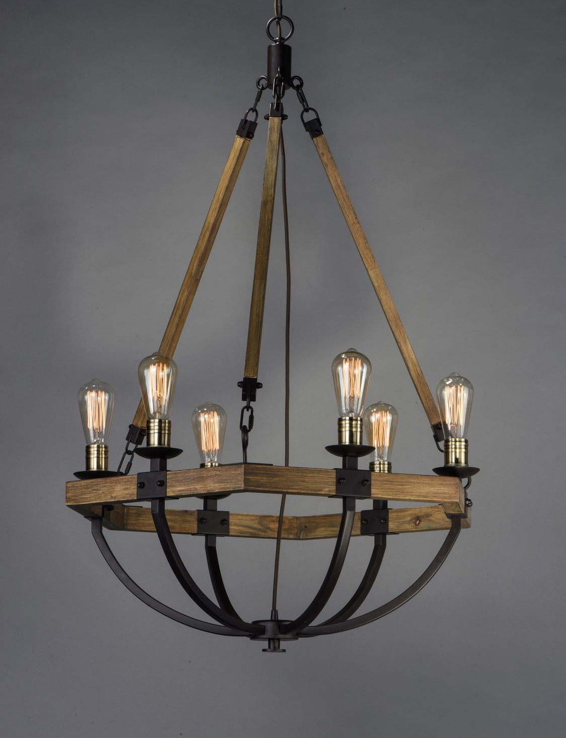 Maxim - 20337WOBZ - Six Light Chandelier - Lodge - Weathered Oak / Bronze