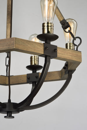 Maxim - 20337WOBZ - Six Light Chandelier - Lodge - Weathered Oak / Bronze