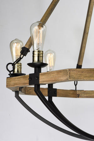 Maxim - 20338WOBZ - Eight Light Chandelier - Lodge - Weathered Oak / Bronze