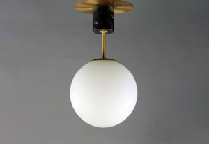 Maxim - 26031SWSBRBK - One Light Semi-Flush Mount - Vesper - Satin Brass / Black