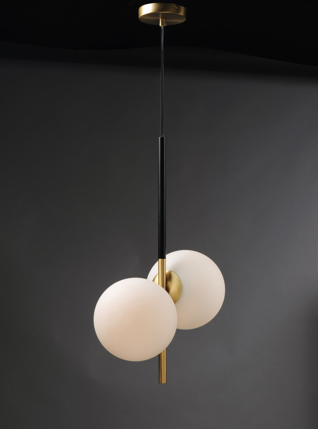 Maxim - 26035SWSBRBK - Two Light Pendant - Vesper - Satin Brass / Black