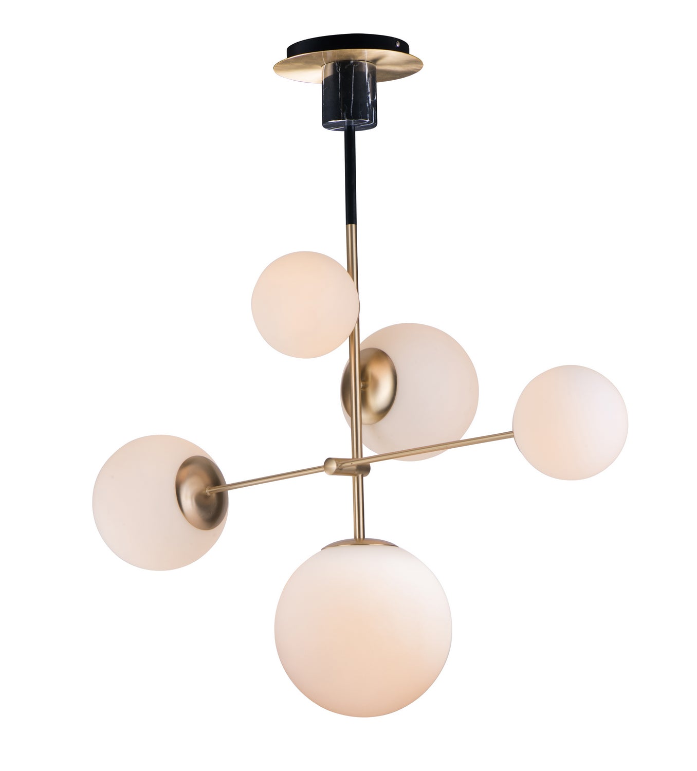 Maxim - 26037SWSBRBK - Five Light pendant - Vesper - Satin Brass / Black