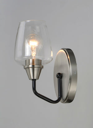 Maxim - 26121CLBKSN - One Light Wall Sconce - Goblet - Black / Satin Nickel