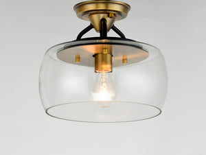 Maxim - 26129CLBZAB - One Light Semi-Flush Mount - Goblet - Bronze / Antique Brass