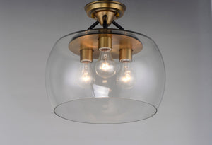 Maxim - 26130CLBZAB - Three Light Semi-Flush Mount - Goblet - Bronze / Antique Brass